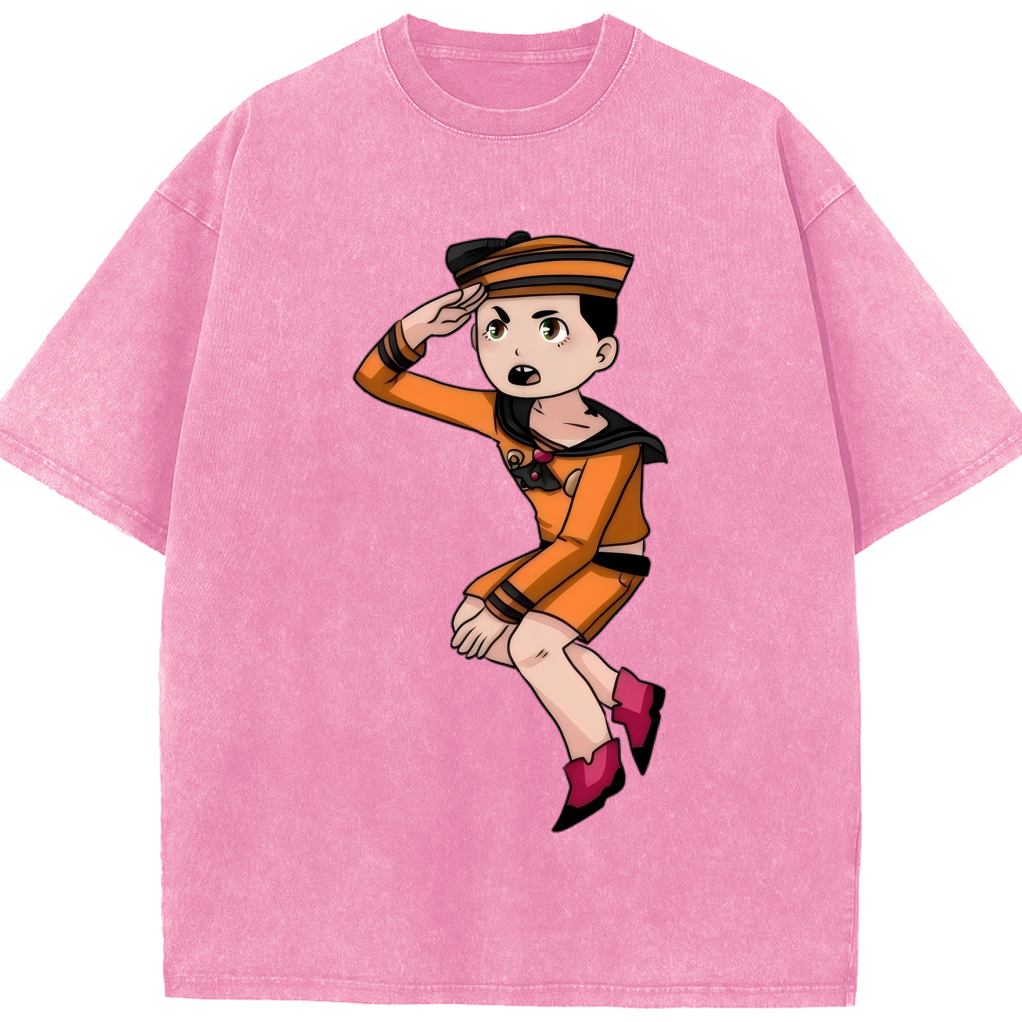 （画像用） ジョジョの奇妙な冒険 東方定助 JoJo's Bizarre Adventure Higashikata Josuke 綿100% ヴィンテージ風 半袖Tシャツ（フロントプリント）